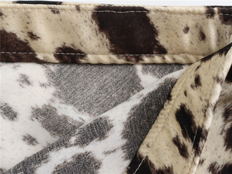 Western Cow Print Bias Cut Maxi Skirt - Cow - 4