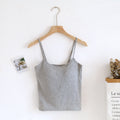 Ribbed Built In Bra Basic Cami Top - Grey