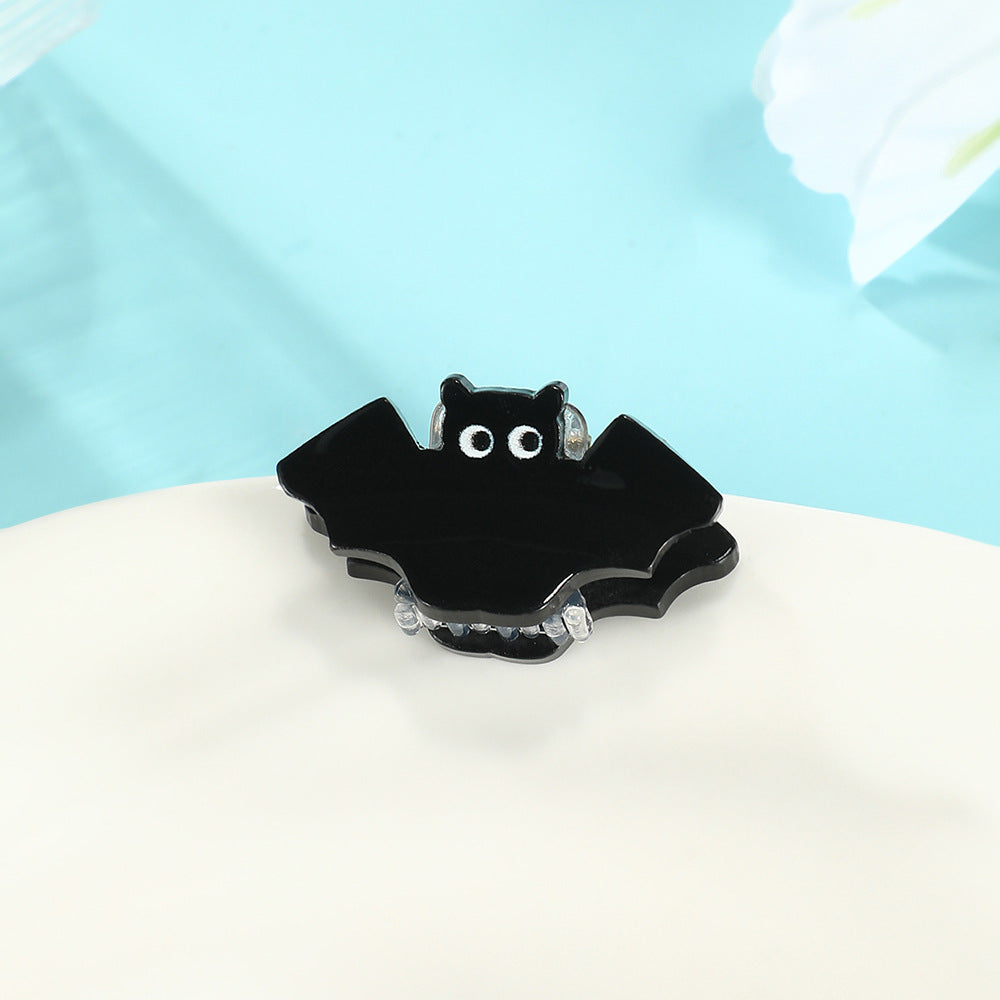 Tiny Halloween Motif Claw Hair Clips - Bat