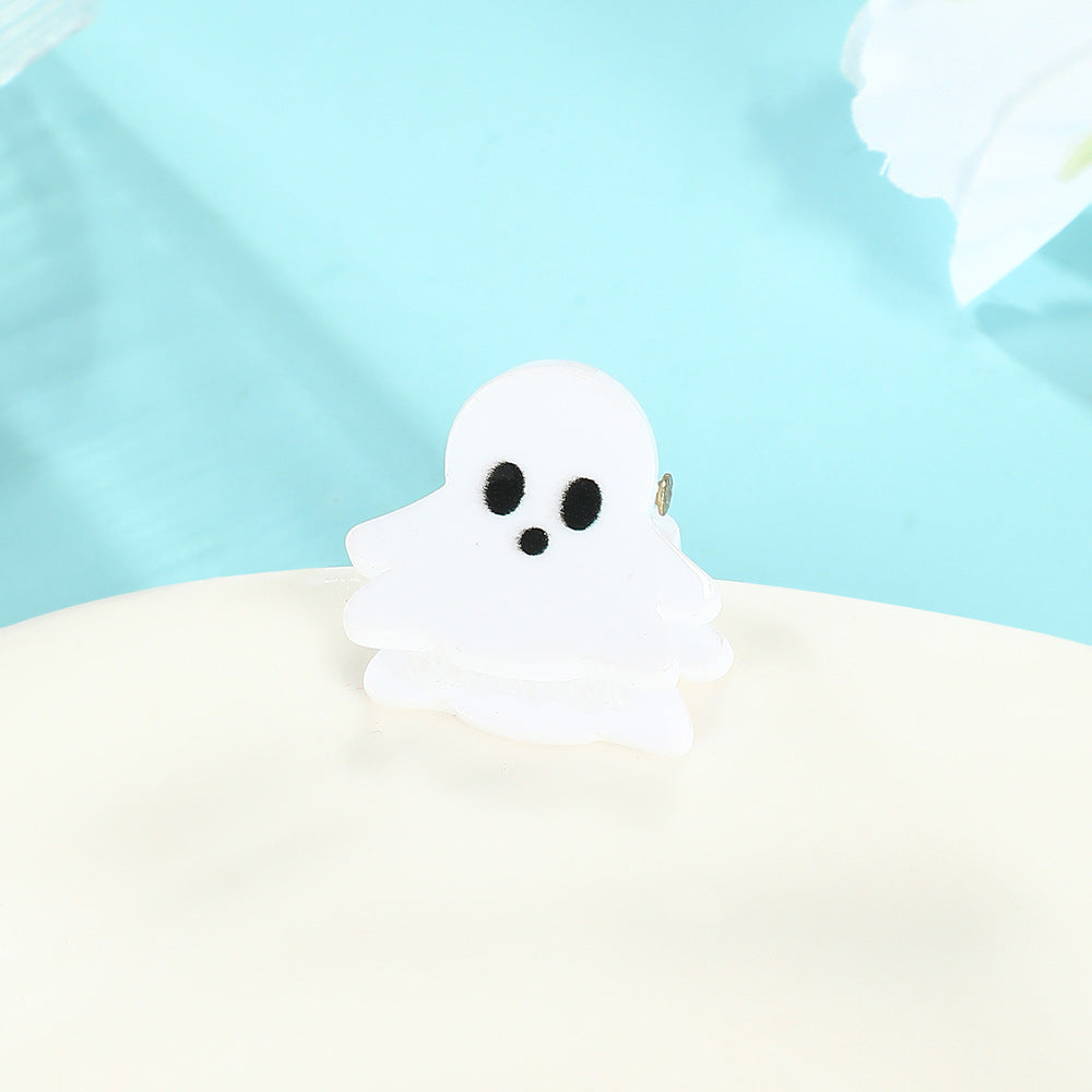 Tiny Halloween Motif Claw Hair Clips - Ghost