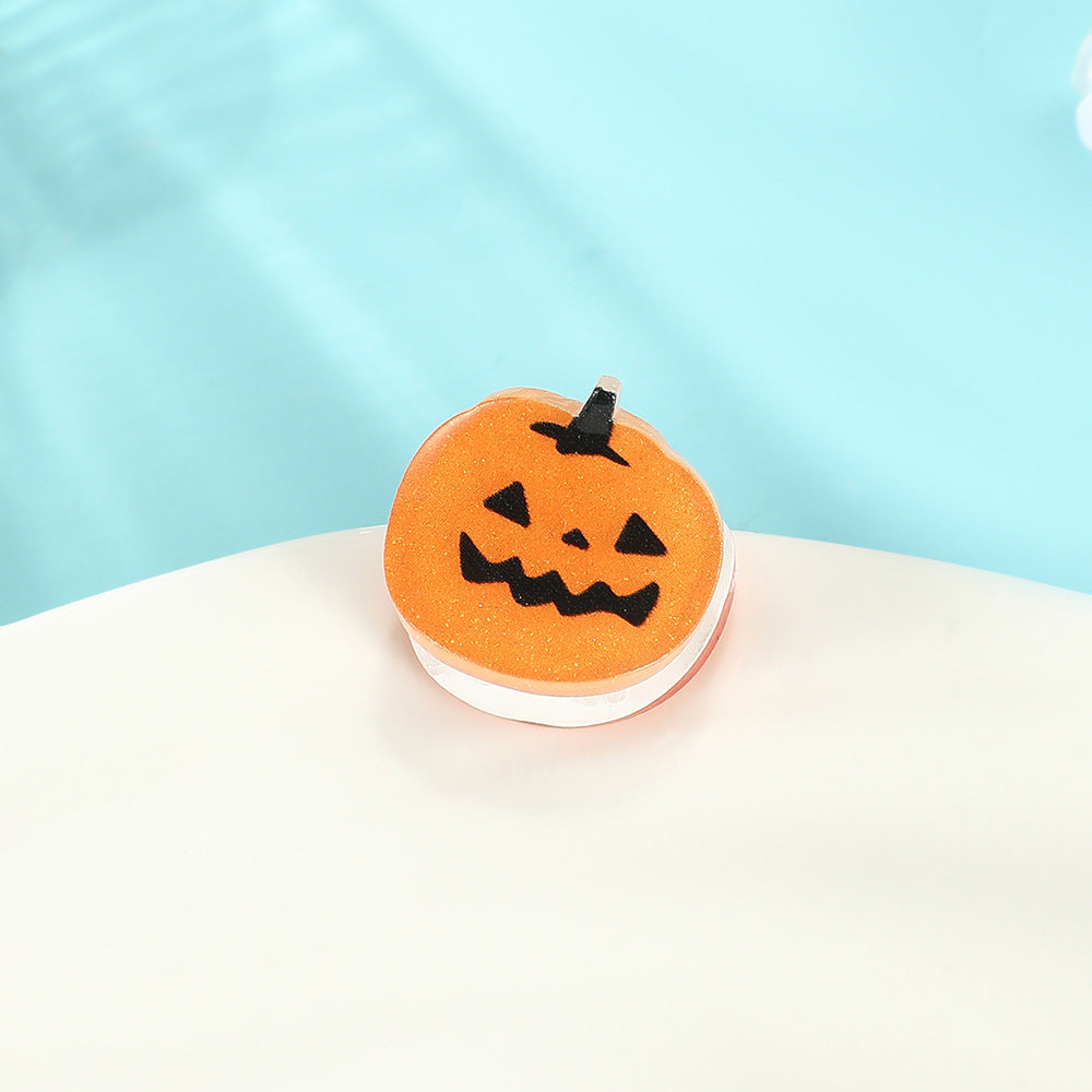 Tiny Halloween Motif Claw Hair Clips - Pumpkin