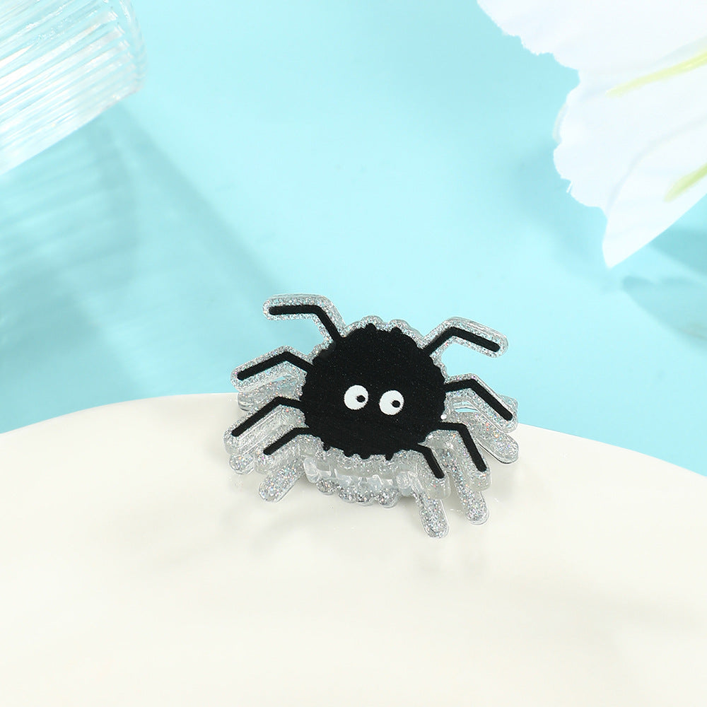 Tiny Halloween Motif Claw Hair Clips - Spider