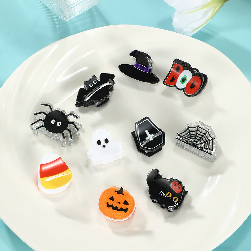 Tiny Halloween Motif Claw Hair Clips