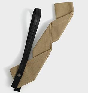 Origami Pleated Foldable Canvas Tote Bag - Khaki - 2