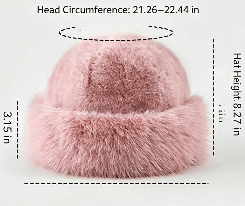 Plush Faux Fur Rolled Brim Hat - Pink - 5
