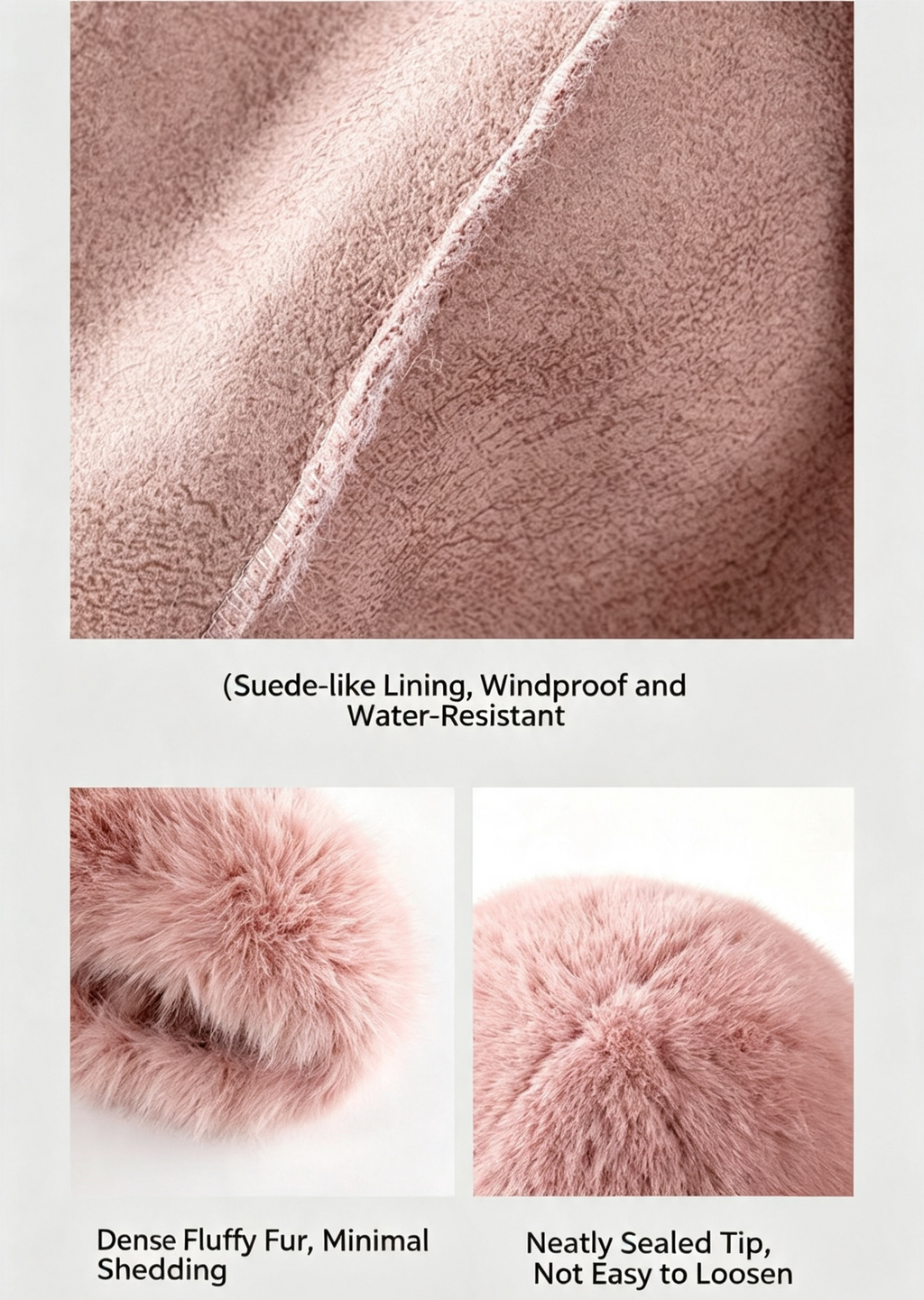 Plush Faux Fur Rolled Brim Hat - Pink - 6