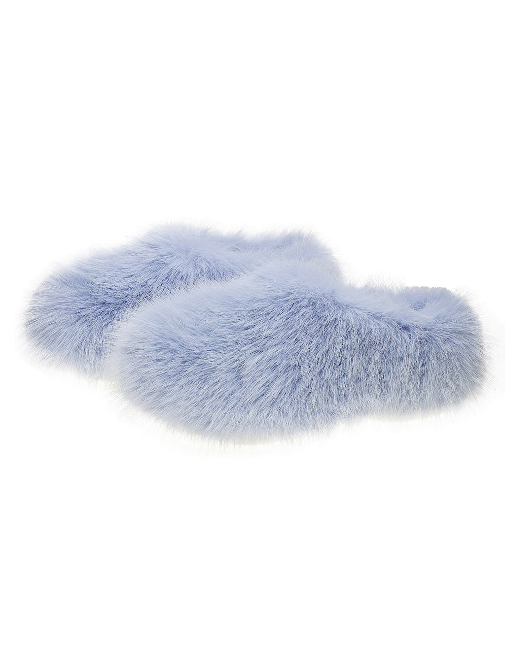 Fluffy Faux Fur Closed Toe Slippers - Light Blue