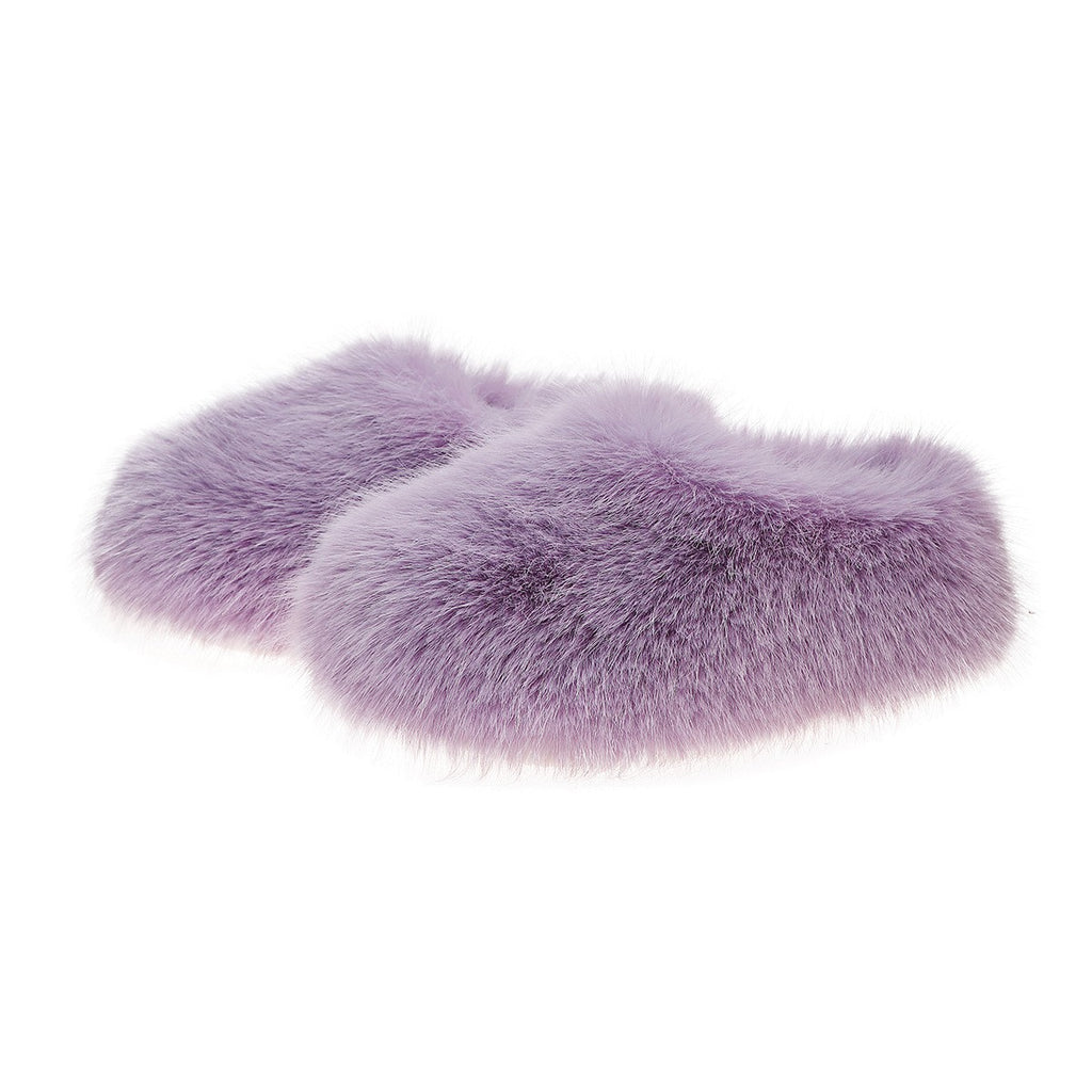 Fluffy Faux Fur Closed Toe Slippers