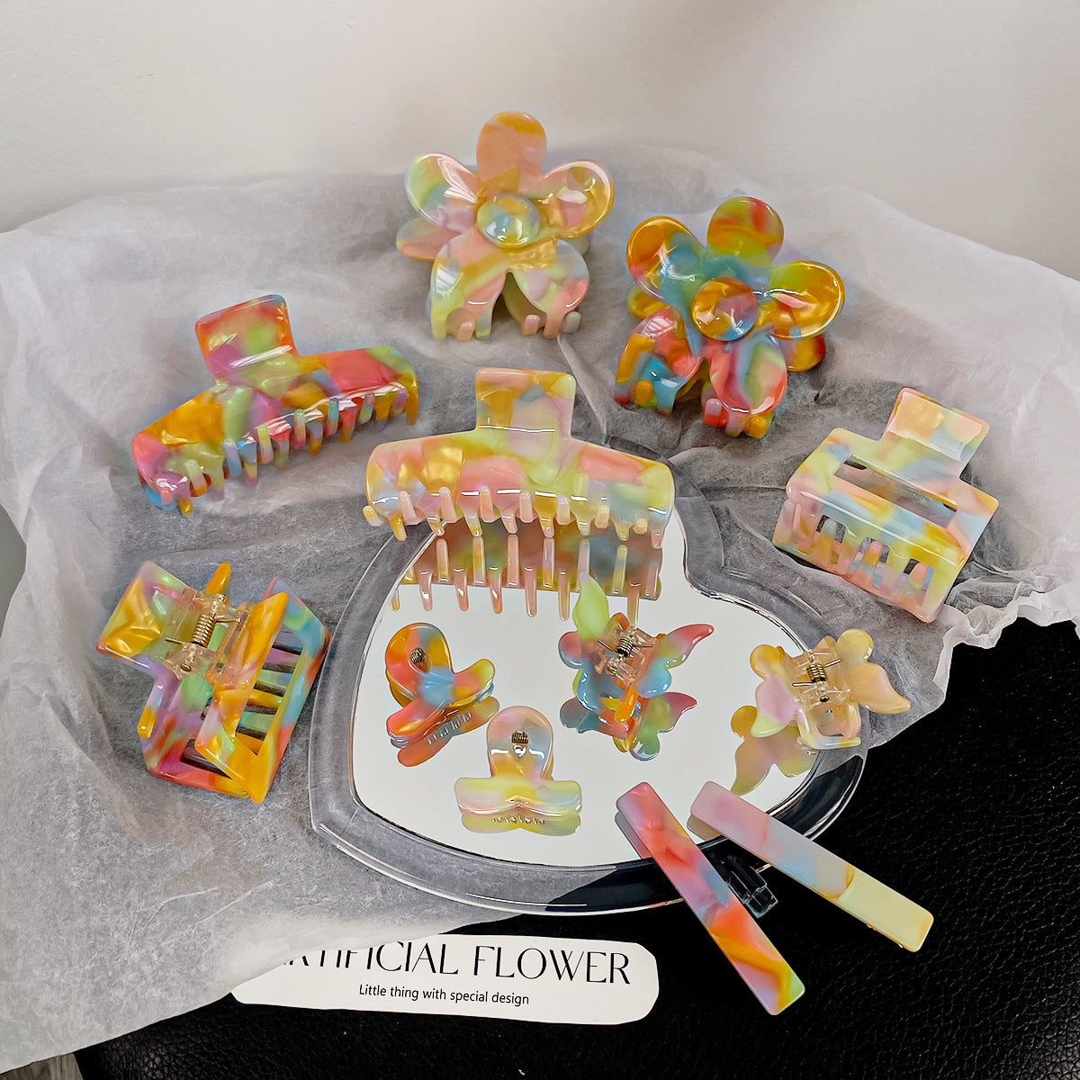 Candy Rainbow Acetate Hair Claw Clip - view 1