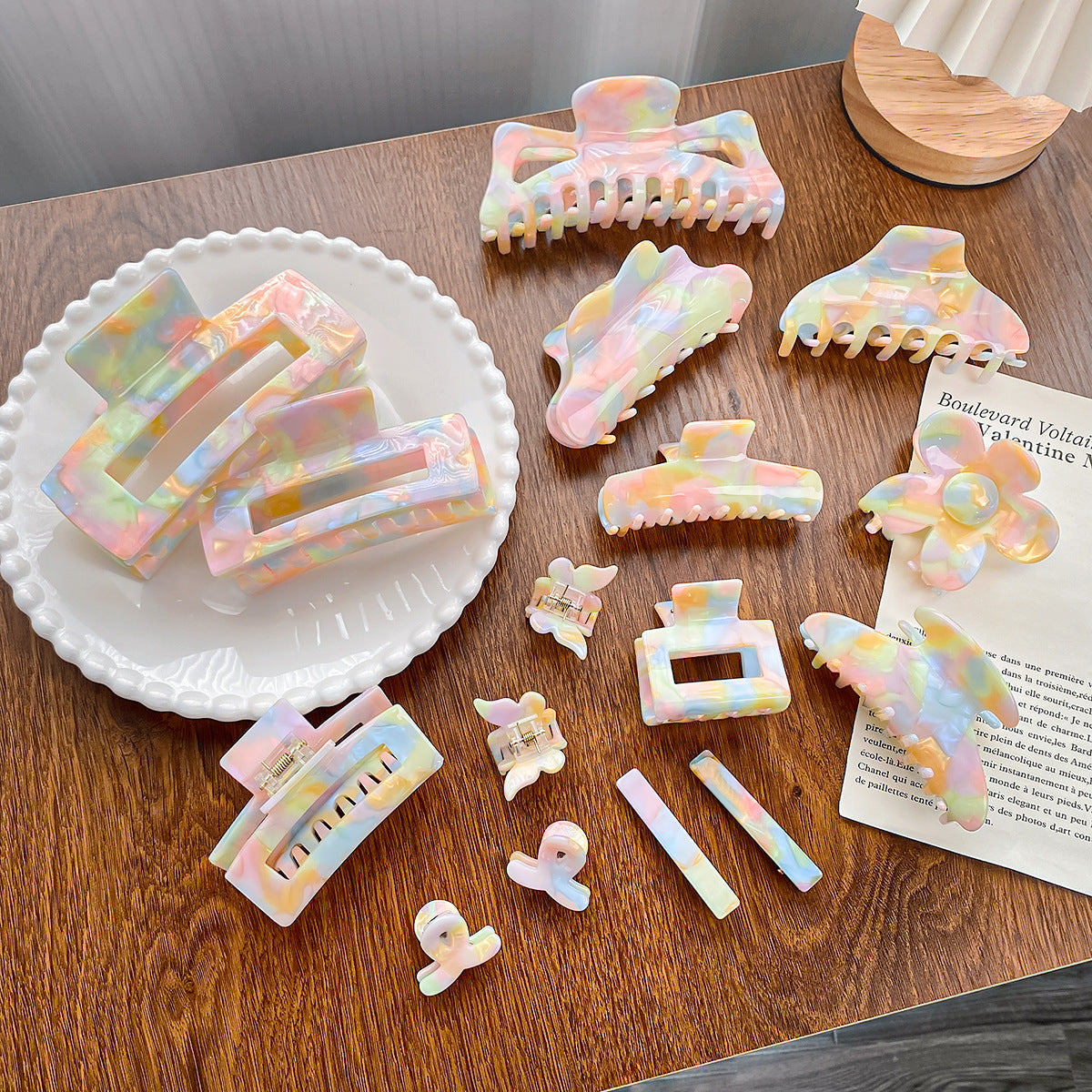 Candy Rainbow Acetate Hair Claw Clip - view 3