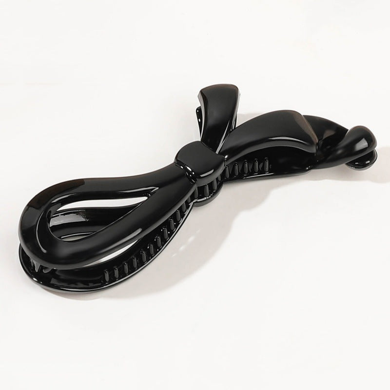 Bow Shaped Banana Clip Ponytail Hair Pin - Black