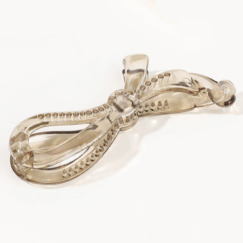Bow Shaped Banana Clip Ponytail Hair Pin - Brown