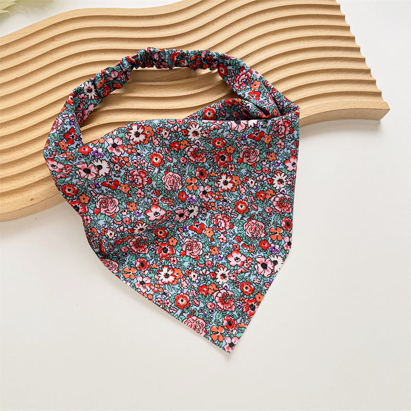Reversible Triangle Hair Scarf Band - Red
