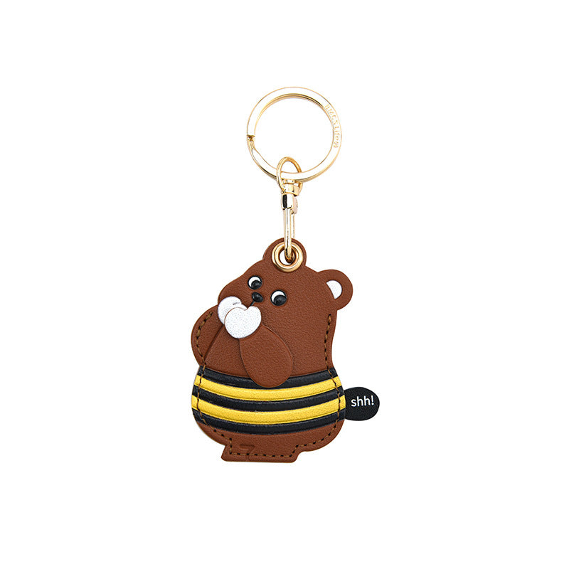 Chubby Animal Heart Keyring Bag Charm - Bear