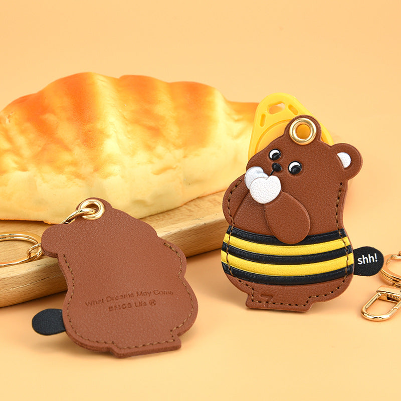 Chubby Animal Heart Keyring Bag Charm - Bear - 1