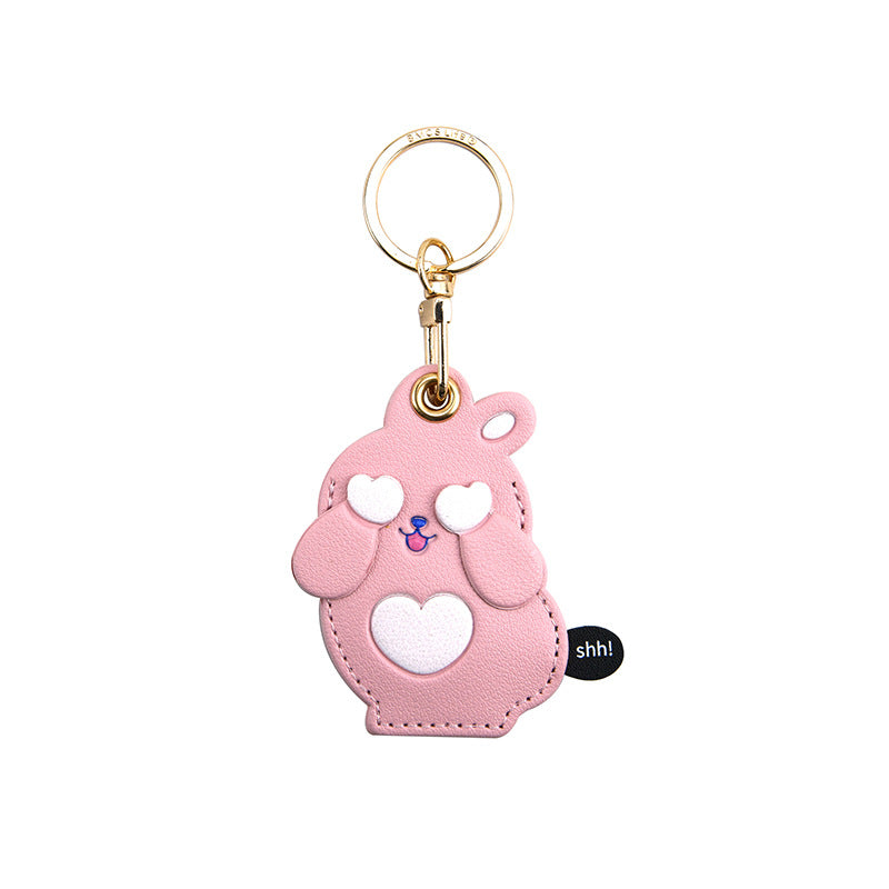 Chubby Animal Heart Keyring Bag Charm - Rabbit
