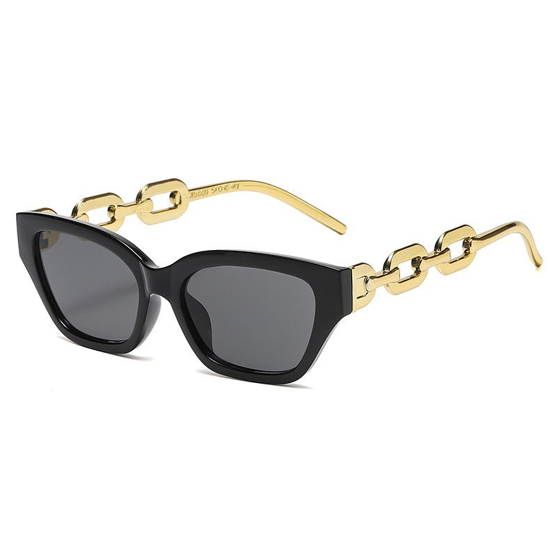 Chain Link Temple Cat Eye Sunglasses - NO01