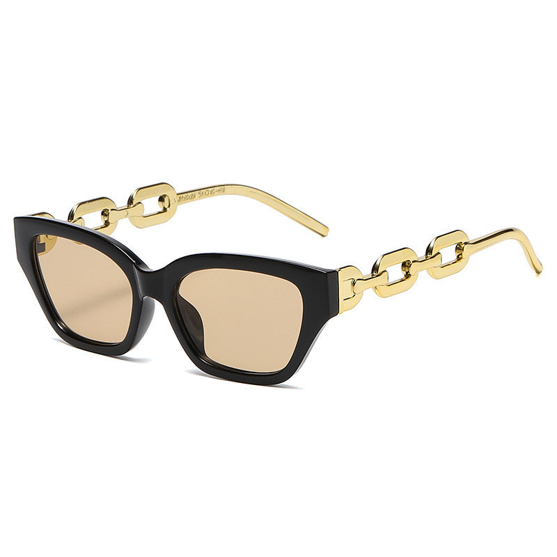 Chain Link Temple Cat Eye Sunglasses - NO03