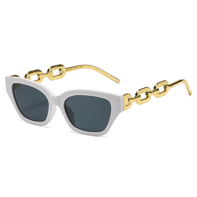 Chain Link Temple Cat Eye Sunglasses - NO04