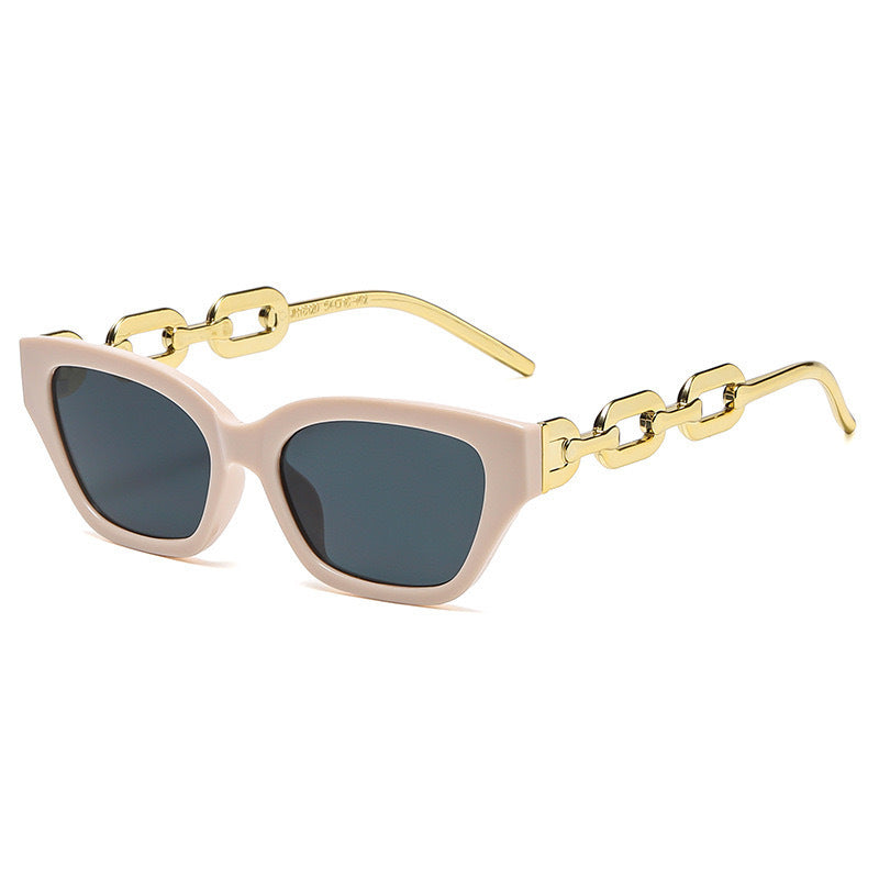 Chain Link Temple Cat Eye Sunglasses - NO06