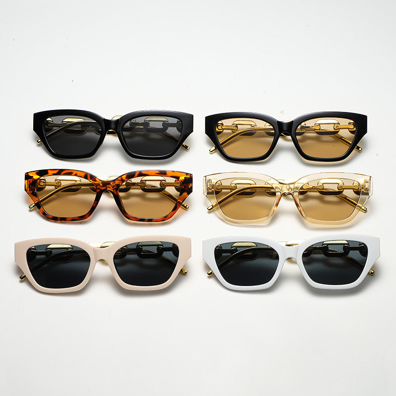 Chain Link Temple Cat Eye Sunglasses - view 2