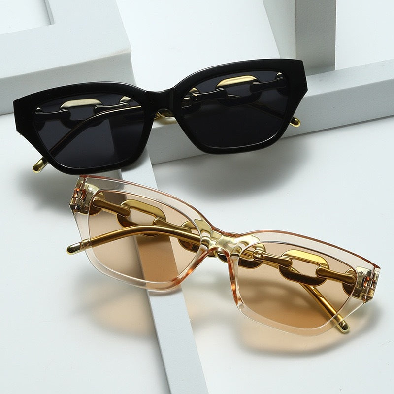 Chain Link Temple Cat Eye Sunglasses - view 4