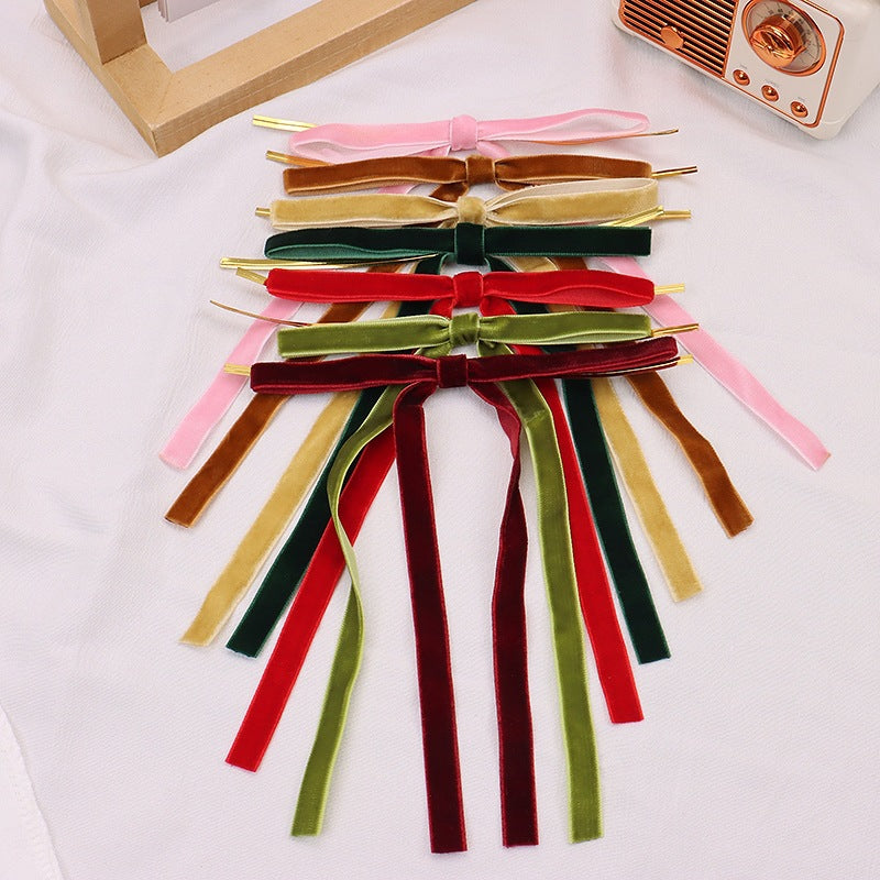 Velvet Twist Tie Bows for Christmas Tree and Gifts