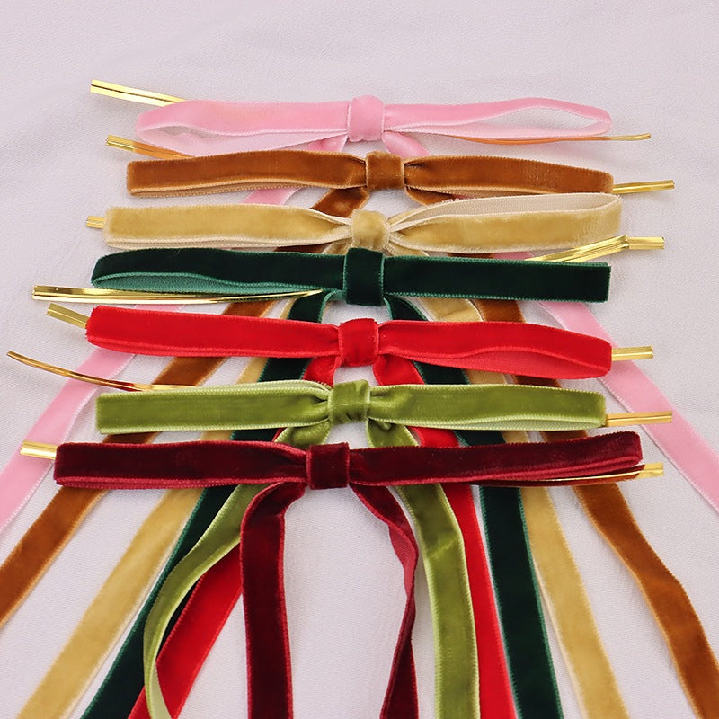 Velvet Twist Tie Bows for Christmas Tree and Gifts - view 1