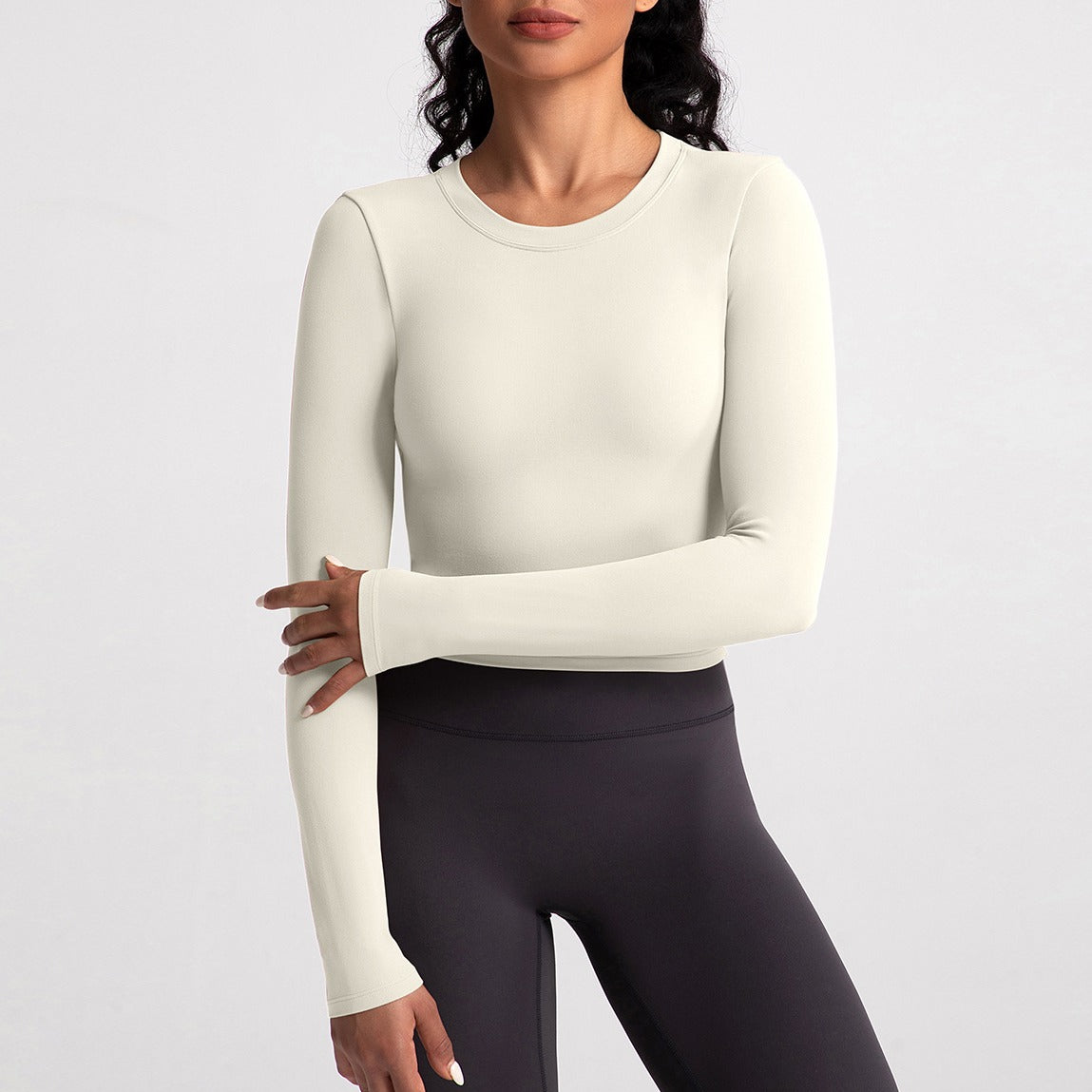 Twist Open Back Fitted Long Sleeve Yoga Top