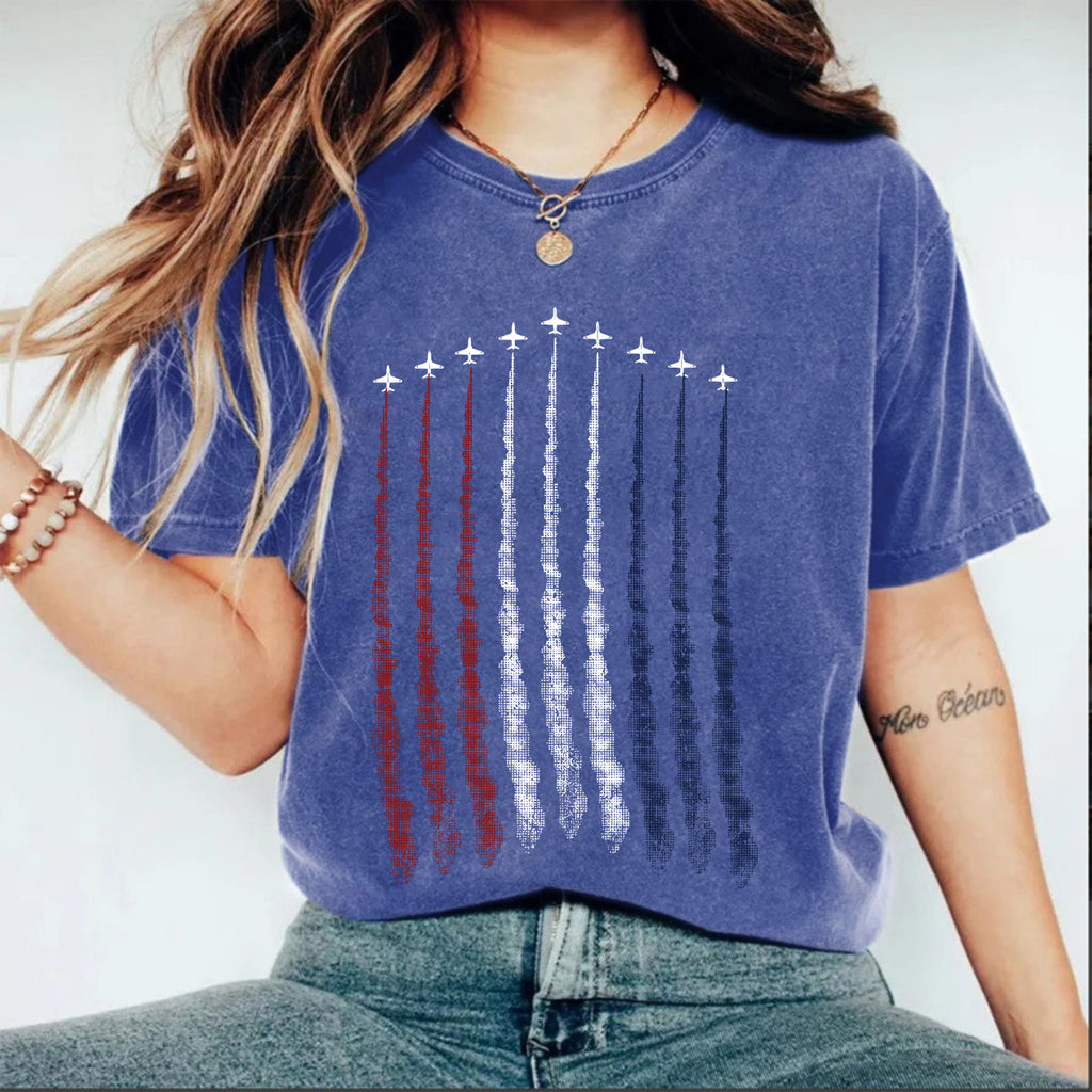 Faded Stars And Stripes Graphic Tee - Blue