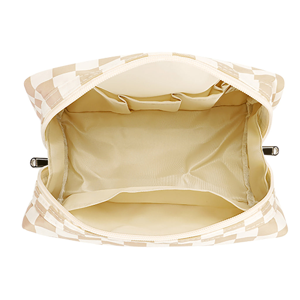 Checkerboard Zip Top Makeup Pouch - view 1