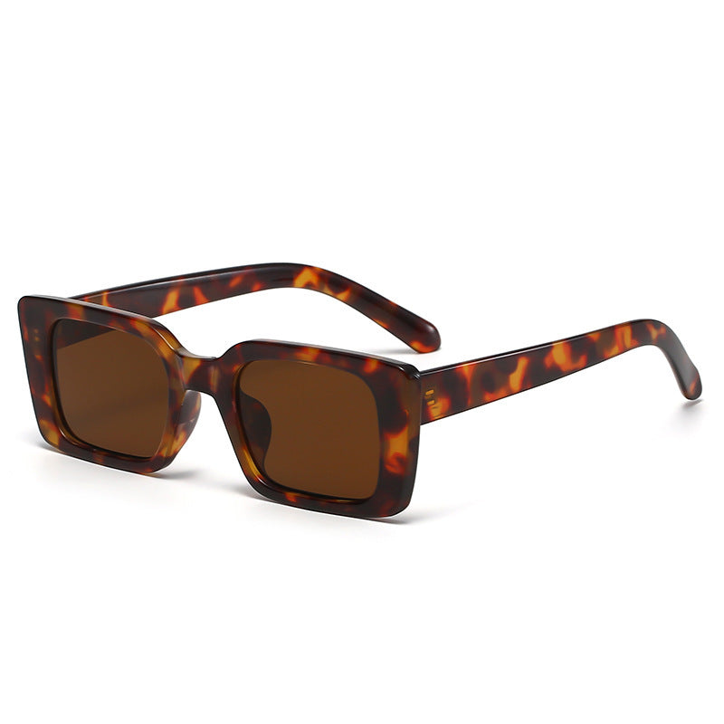 Retro Chunky Rectangle UV400 Sunglasses - Decor_C