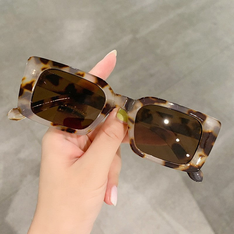 Retro Chunky Rectangle UV400 Sunglasses - Decor_W - 1