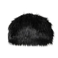 Oversized Faux Fur Frame Clutch - Black