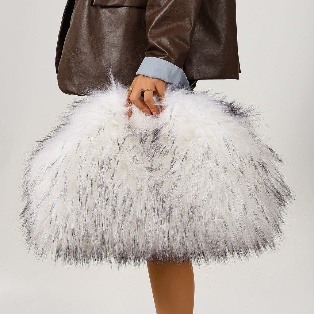 Oversized Faux Fur Frame Clutch