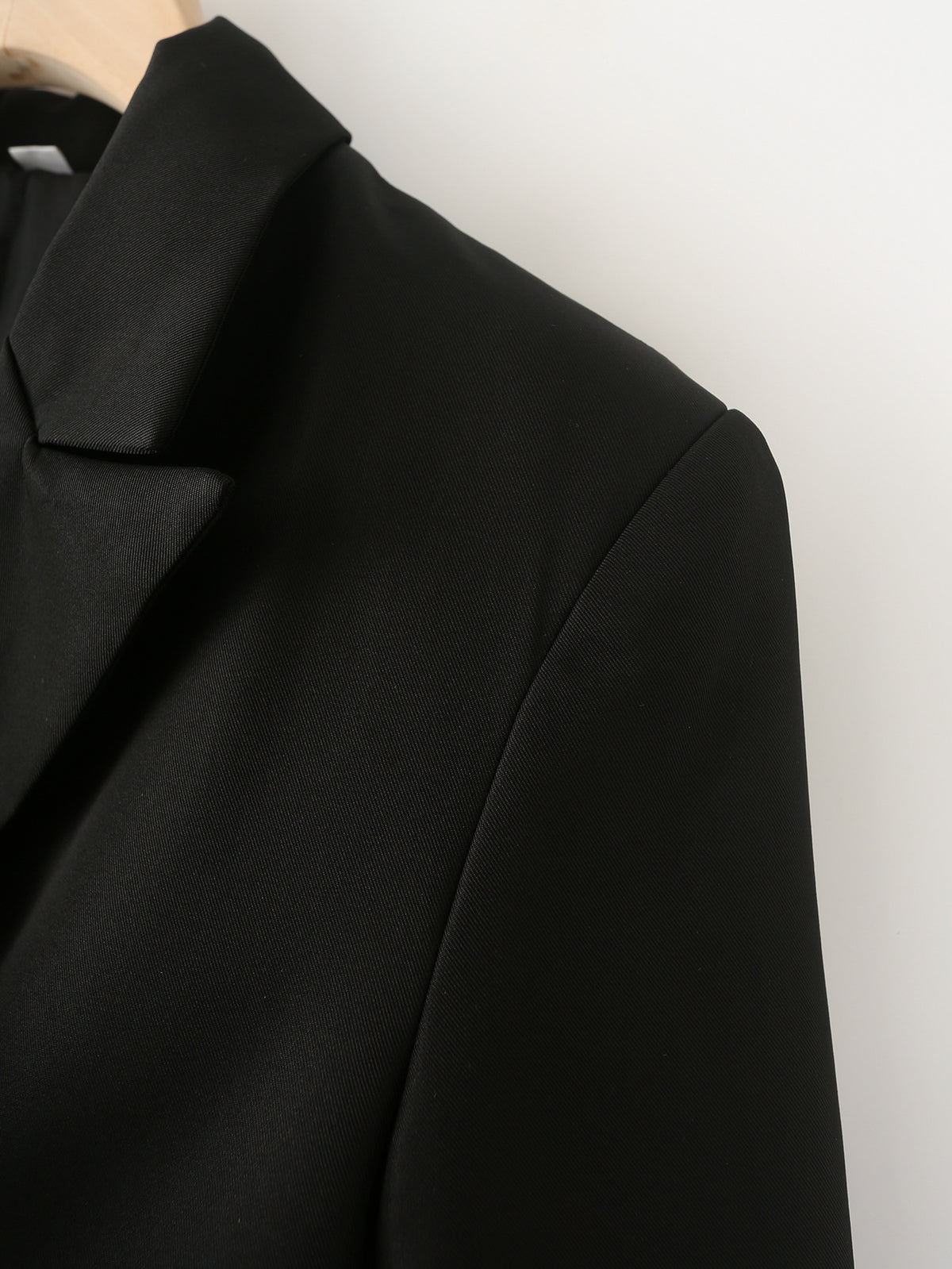 Pleated Contrast Cuff Drawstring Blazer - Black - 2