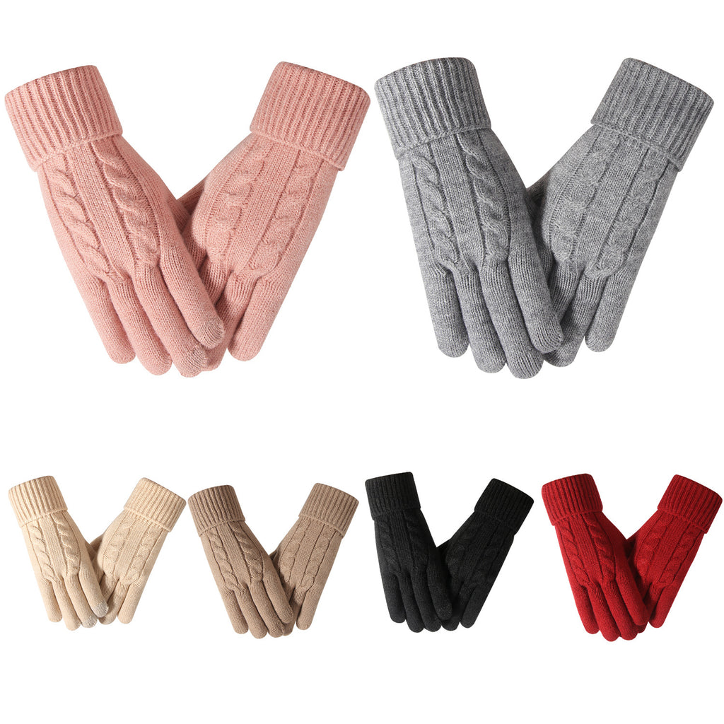 Cable Knit Touchscreen Gloves With Cuff - view 1