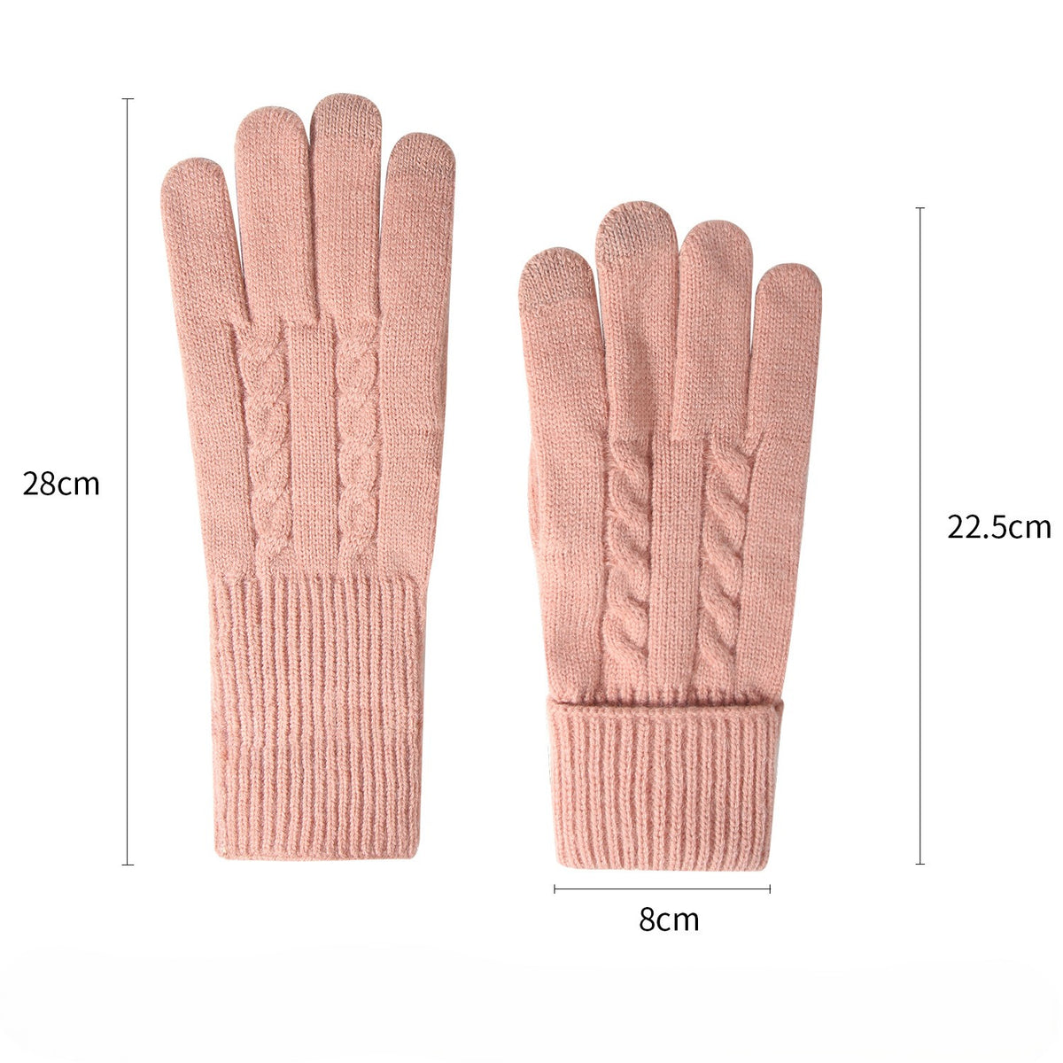 Cable Knit Touchscreen Gloves With Cuff - view 2