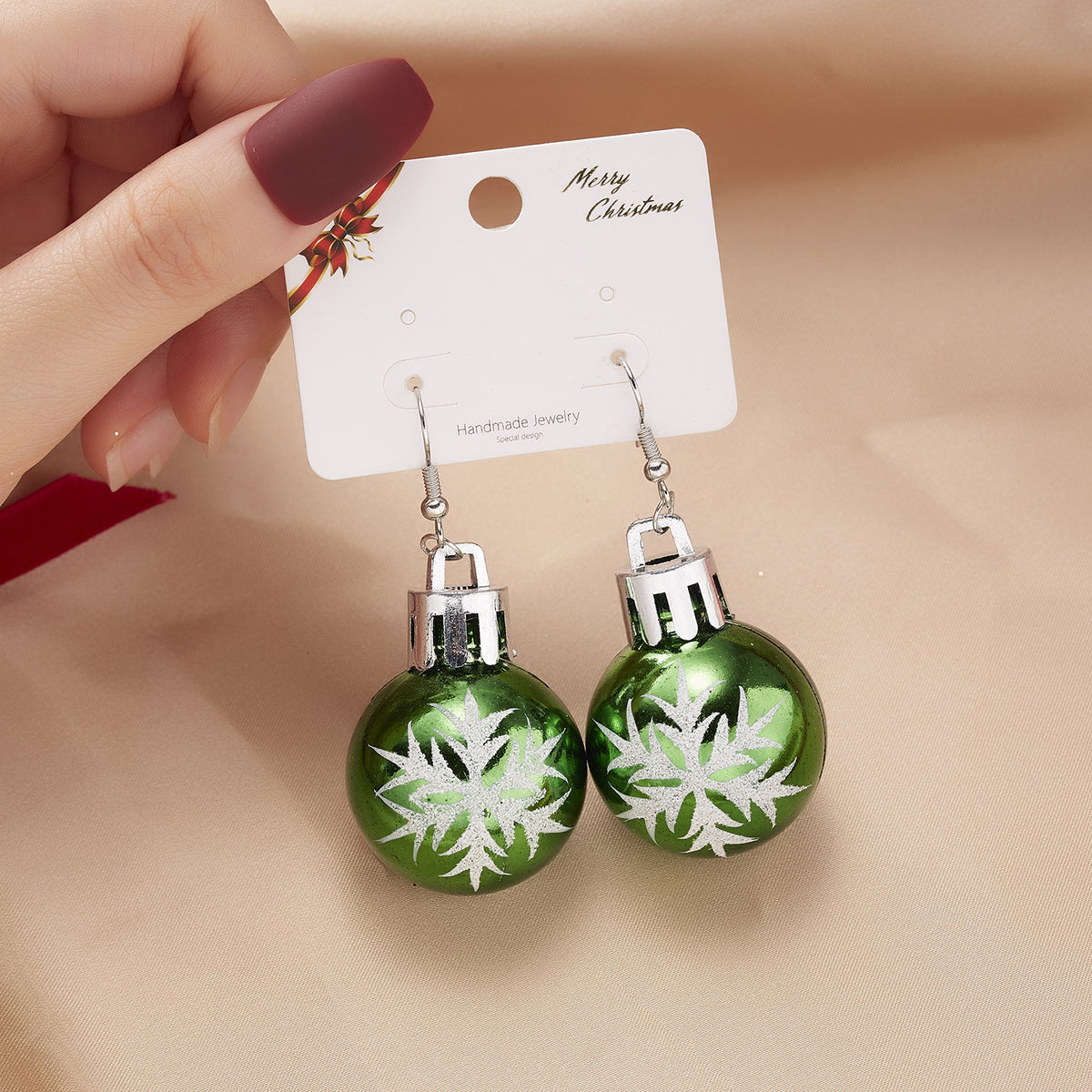 Christmas Ornament Ball Drop Earrings - Color_03