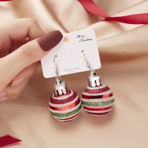 Christmas Ornament Ball Drop Earrings - Color_06