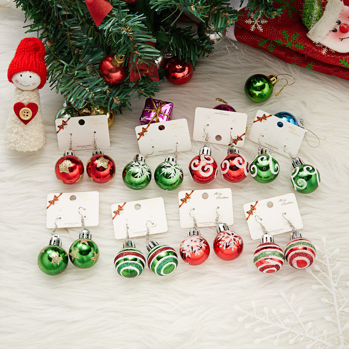 Christmas Ornament Ball Drop Earrings