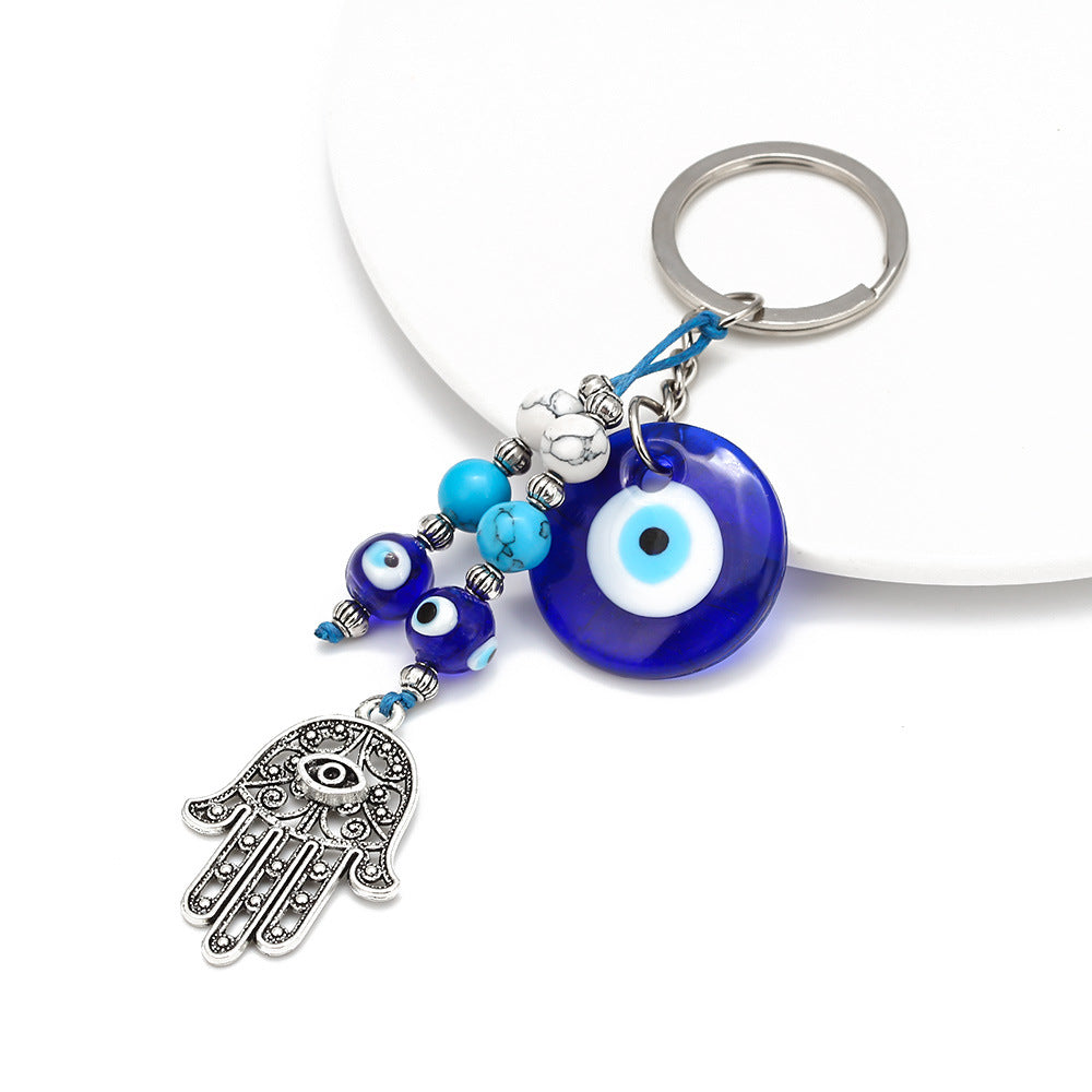 Evil Eye Hamsa Charm Keychain - Color_01