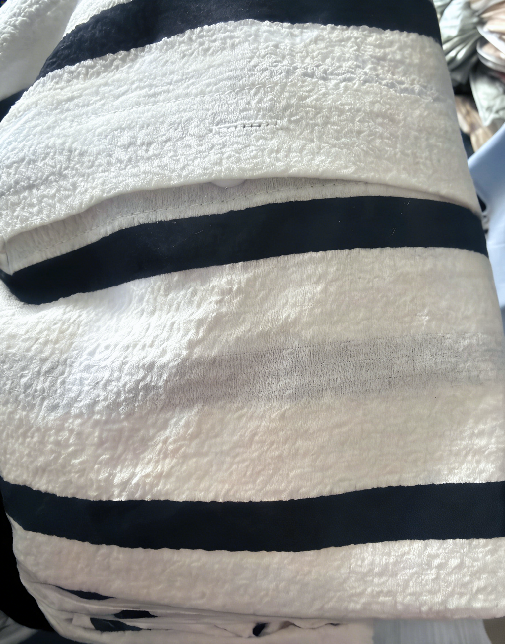 Oversized Striped Button Down Beach Shirt - OffWhite - 2