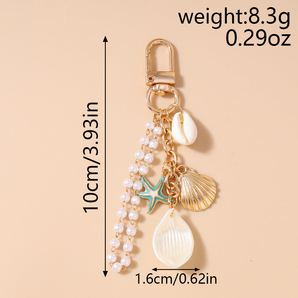 Ocean Charm Keychain With Shells And Beads - view 2