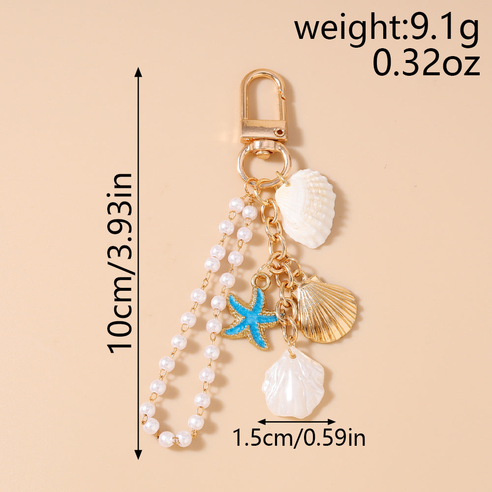 Ocean Charm Keychain With Shells And Beads - view 3