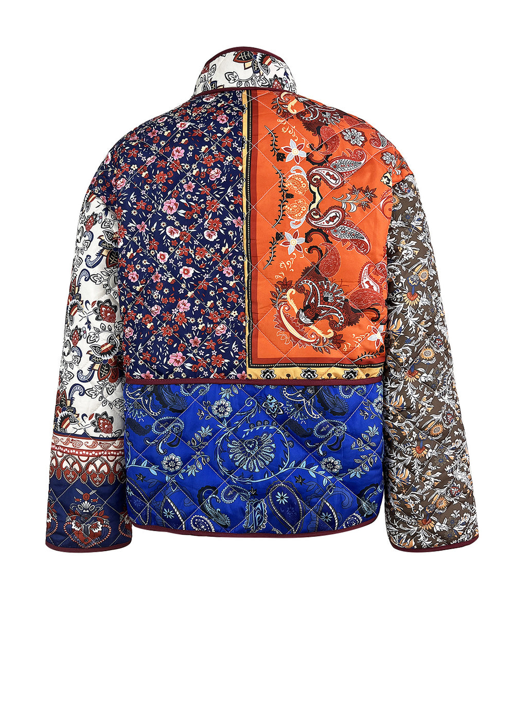 Mixed Paisley Patchwork Quilted Jacket - Floral - 2