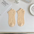 Breathable Mesh Lettuce Edge Ankle Socks - LightYellow