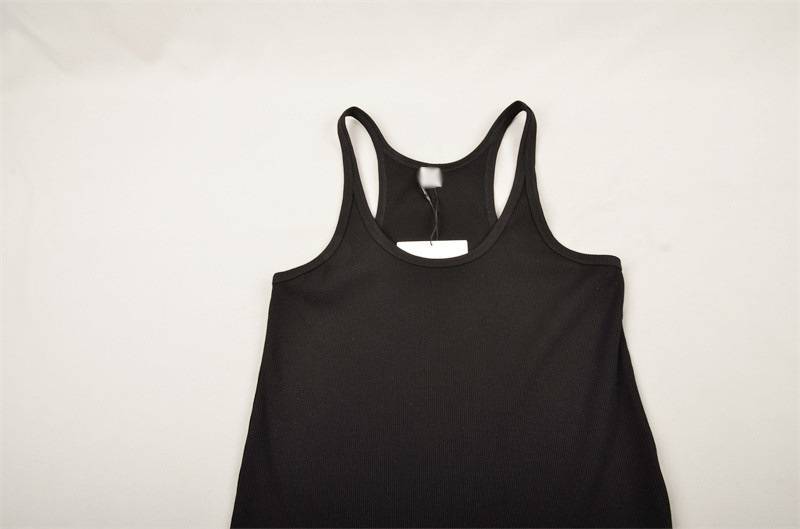 Spaghetti Strap Cotton Cami Tank - Black - 5
