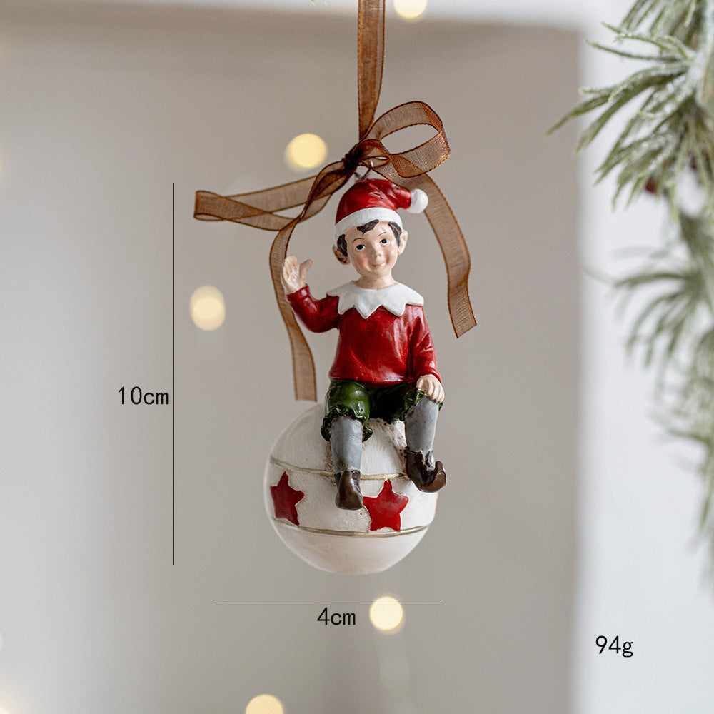 Vintage Style Resin Christmas Hanging Ornament - NO-1