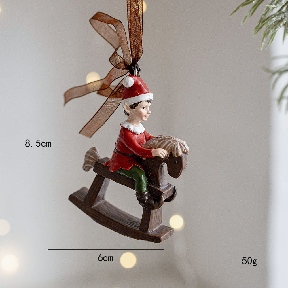 Vintage Style Resin Christmas Hanging Ornament - NO-2